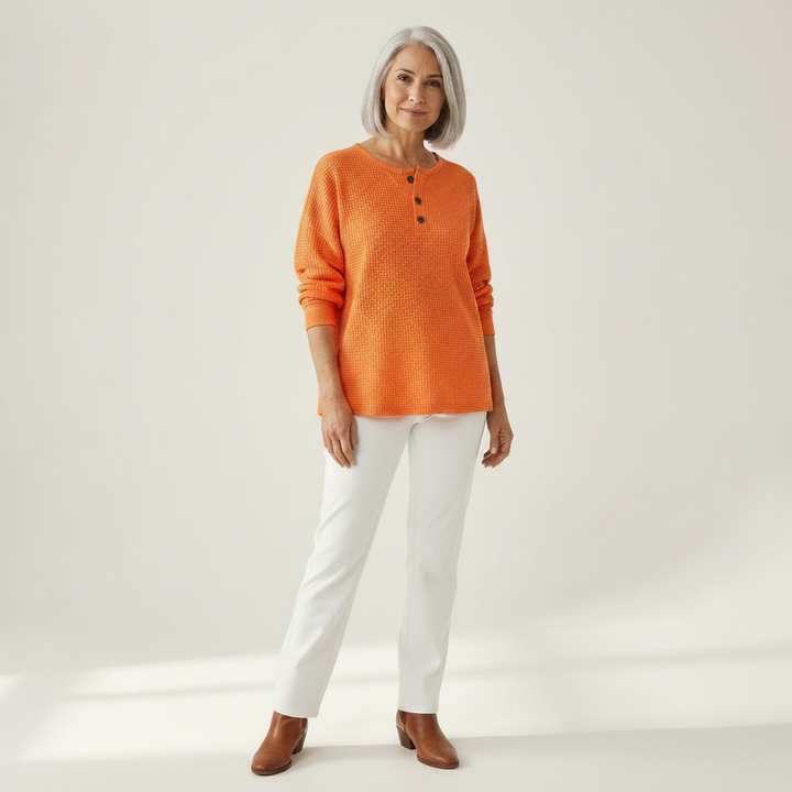 Greta | Schlichter Pullover in Waffelstrick