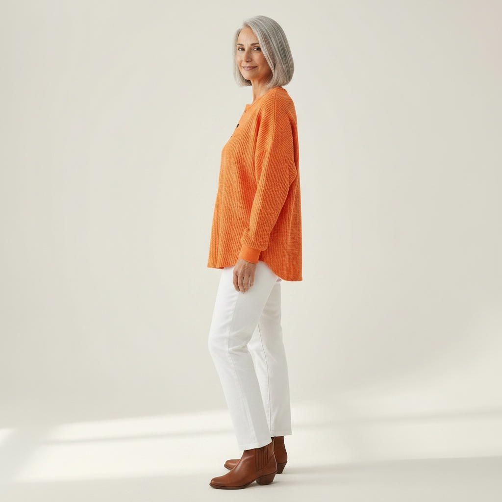 Greta | Schlichter Pullover in Waffelstrick