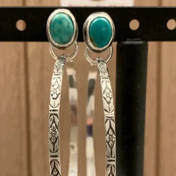 Boho-Vintage-Ohrringe mit Onyx