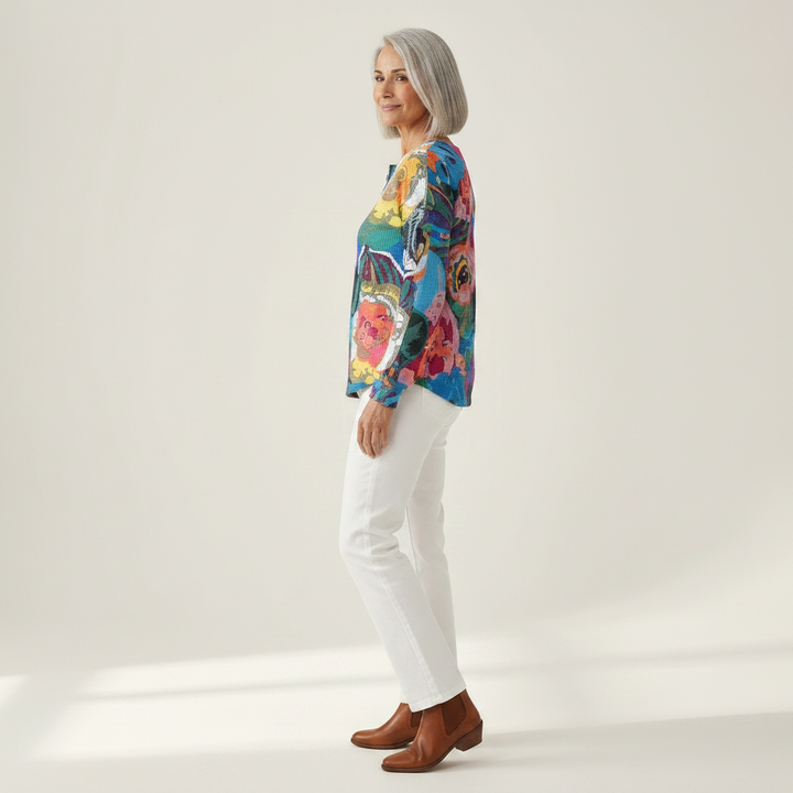 Johanna | Pullover mit großen Blüten