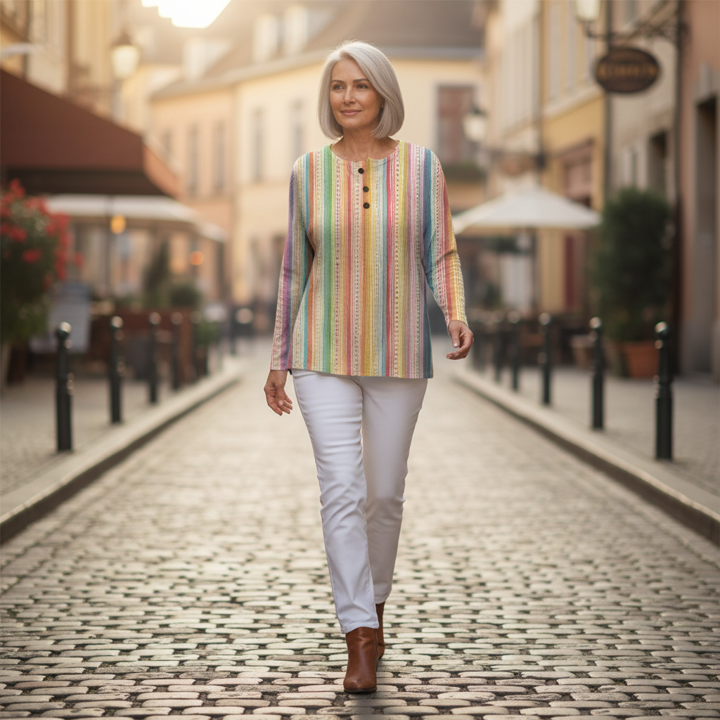 Rieke | Pullover mit bunten Längsstreifen