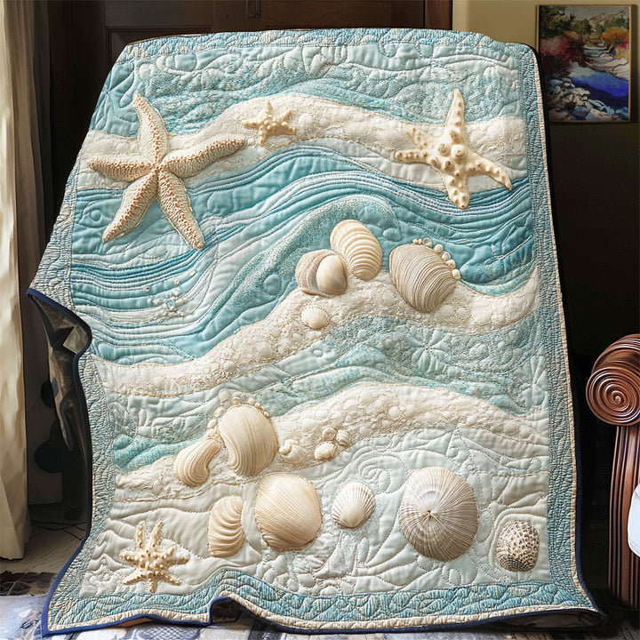 Steppdecke mit Muscheln und Seesternen