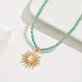 Boho-Collier Goldene Sonne