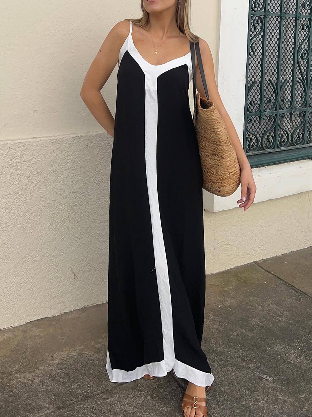 Verena | Colour-Block Midi Dress in Lavechic Île Style