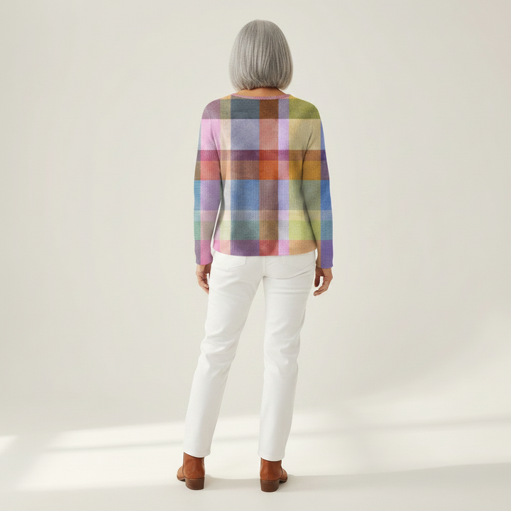 Antje | Pullover mit Karomuster in Pastell