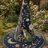 Handgefertigter gesteppter Hexenhut – Verzauberter Mondgarten