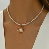 Boho-Collier Goldene Sonne