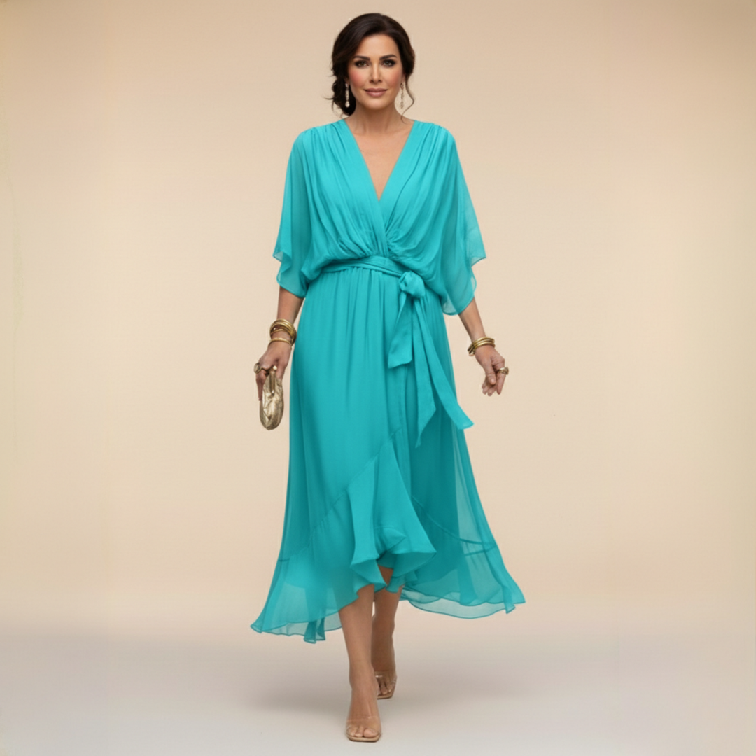 Regina | V-Neck Chiffon Dress