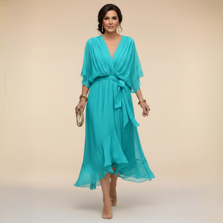 Regina | V-Neck Chiffon Dress