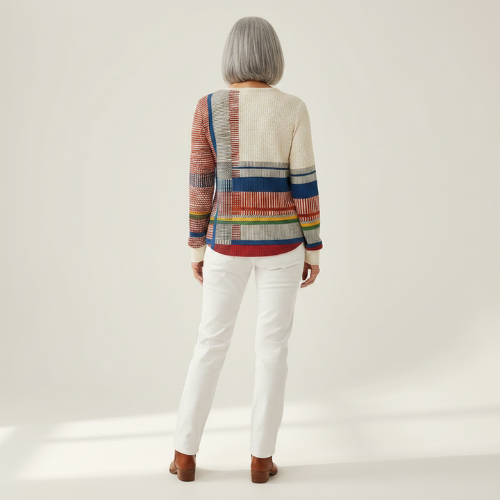 Hanne | Pullover mit Streifen und Farbflächen