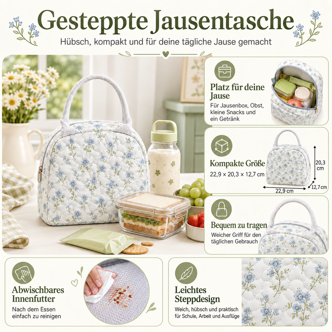 Gesteppte Jausentasche – Hexenhut und Zaubertrank