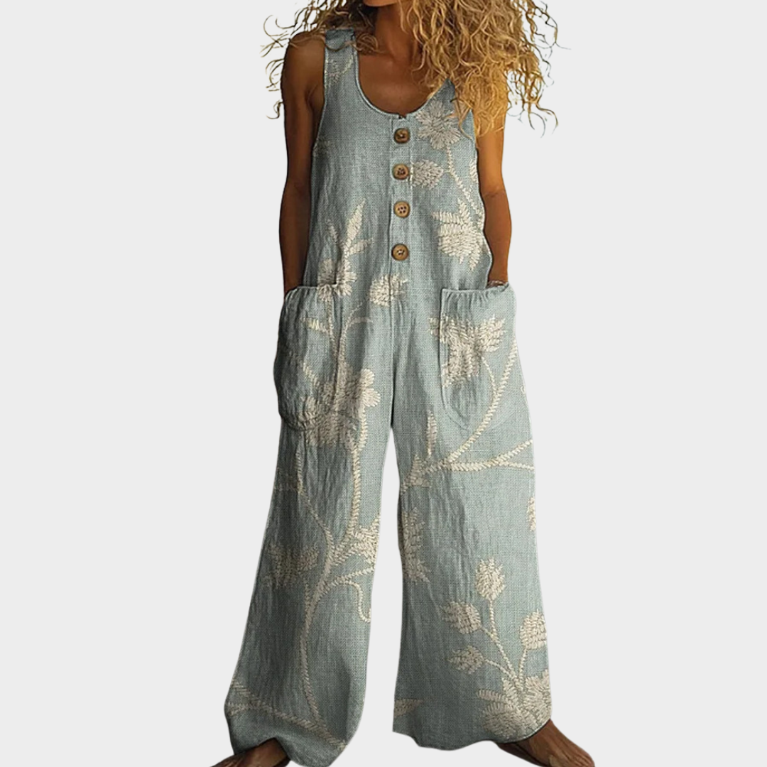 Liesel-Anne | Eleganter bedruckter Jumpsuit mit fließendem Schnitt