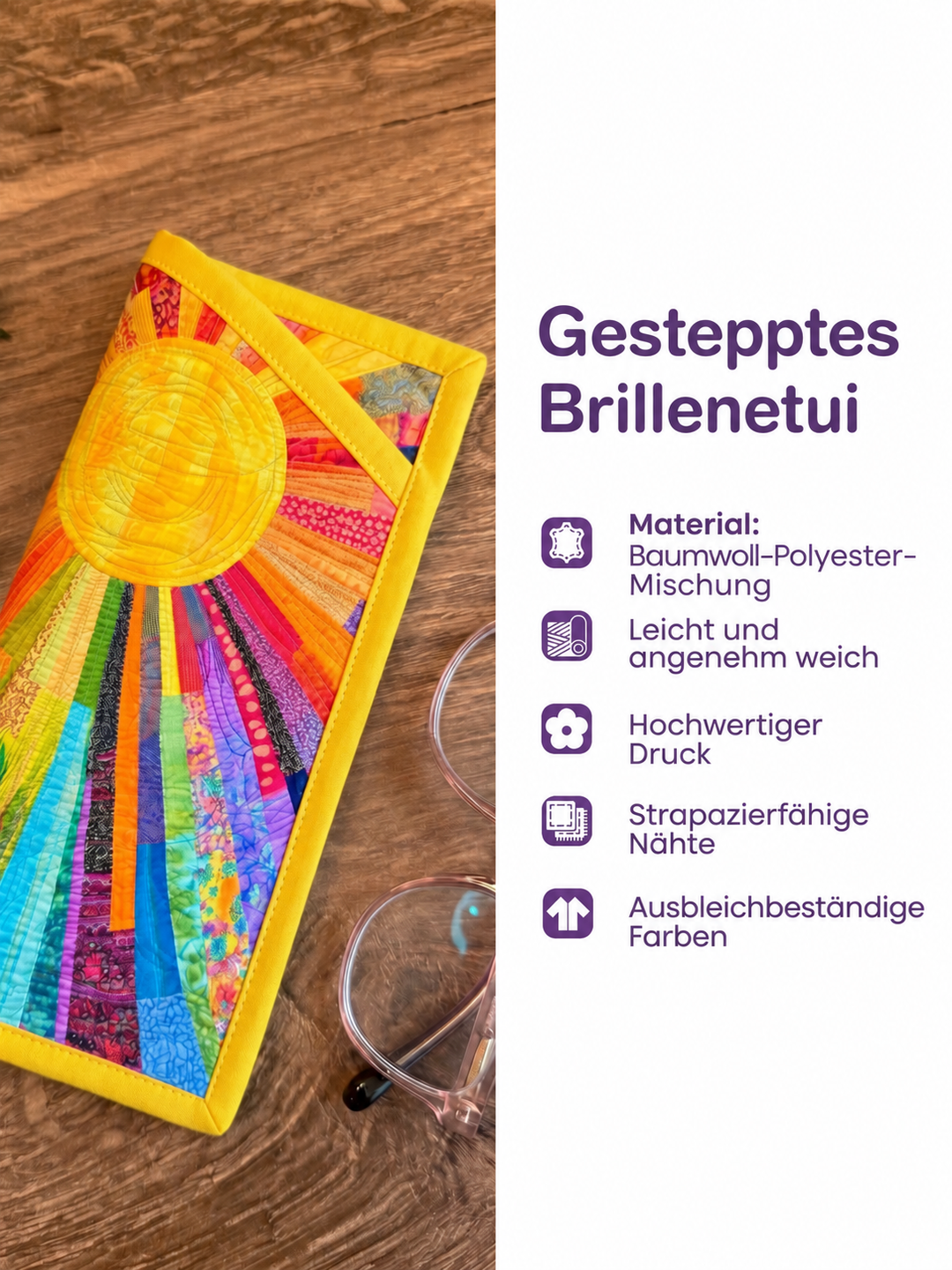 Gestepptes Brillenetui – Welpe im Halloweenkostüm