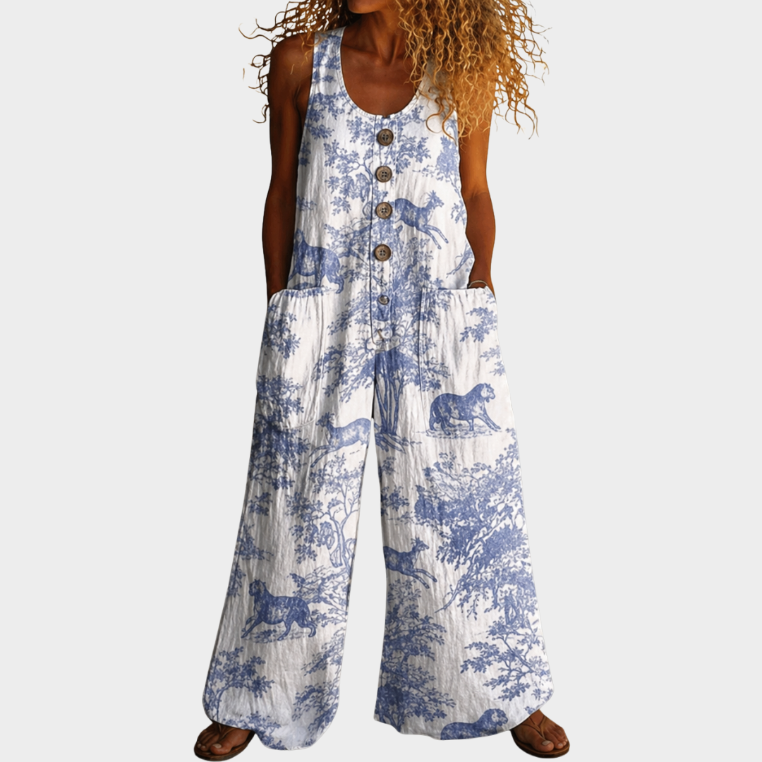 Lilo | Eleganter bedruckter Jumpsuit mit fließendem Schnitt