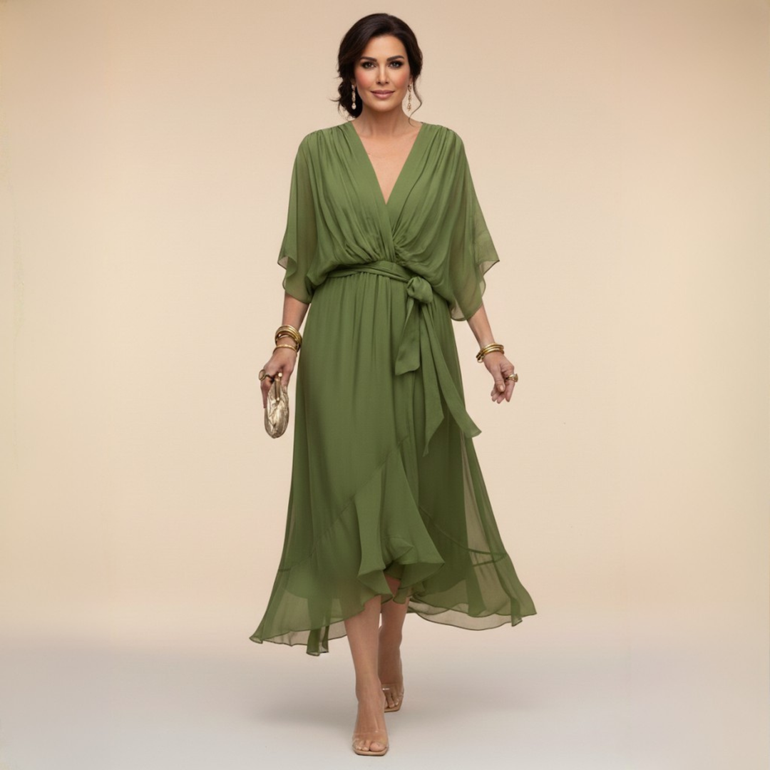 Regina | V-Neck Chiffon Dress