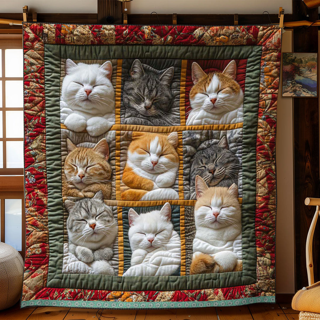 Patchwork-Tagesdecke mit Katzen