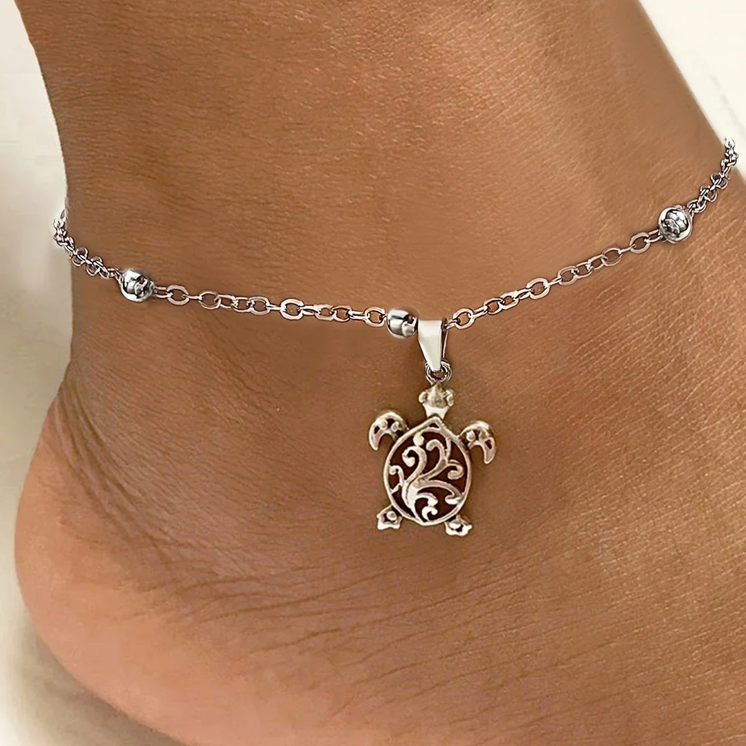 Boho-Fußkette mit Perlen