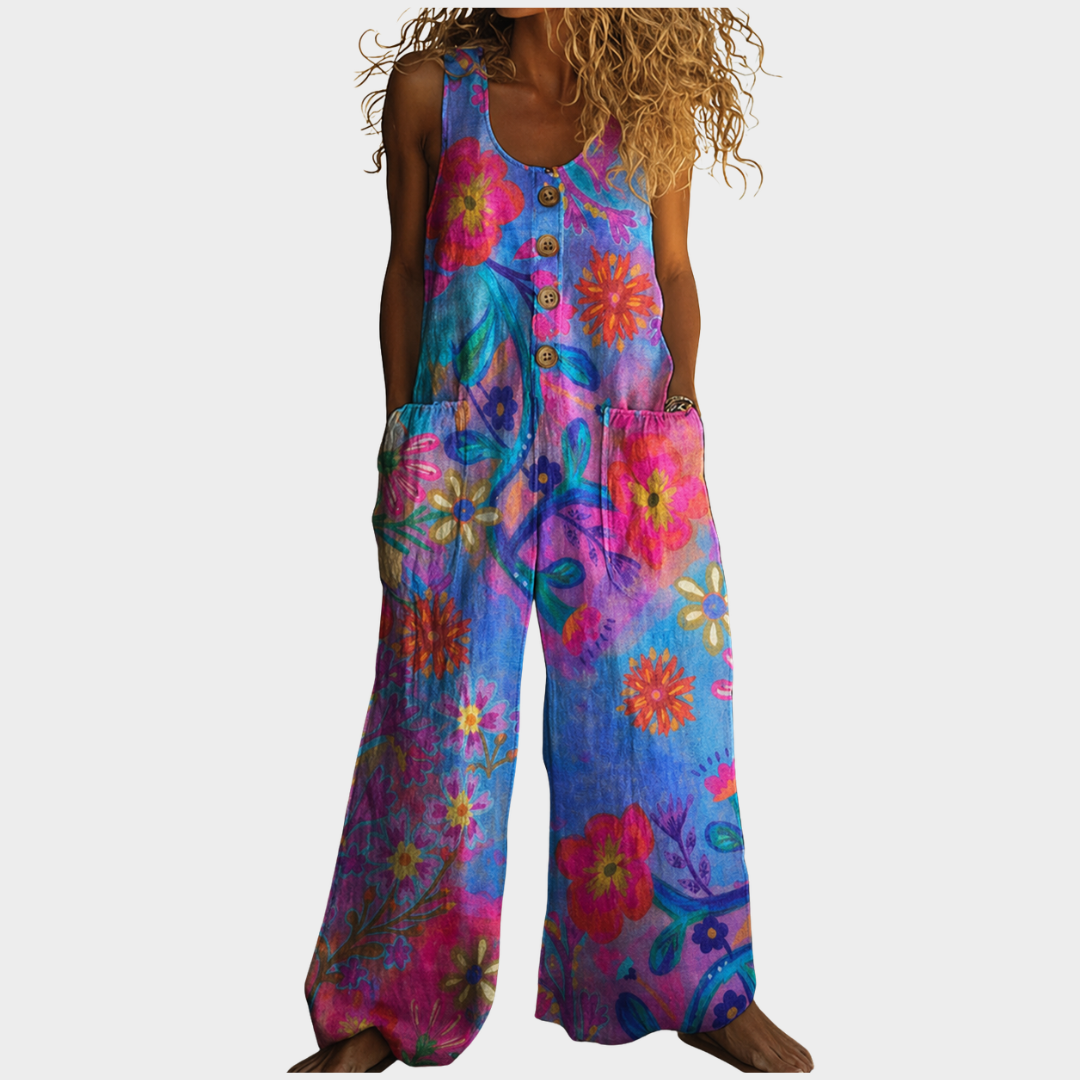 Janna | Eleganter bedruckter Jumpsuit mit fließendem Schnitt