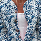 Blumenprint-Strickjacke mit Knöpfen