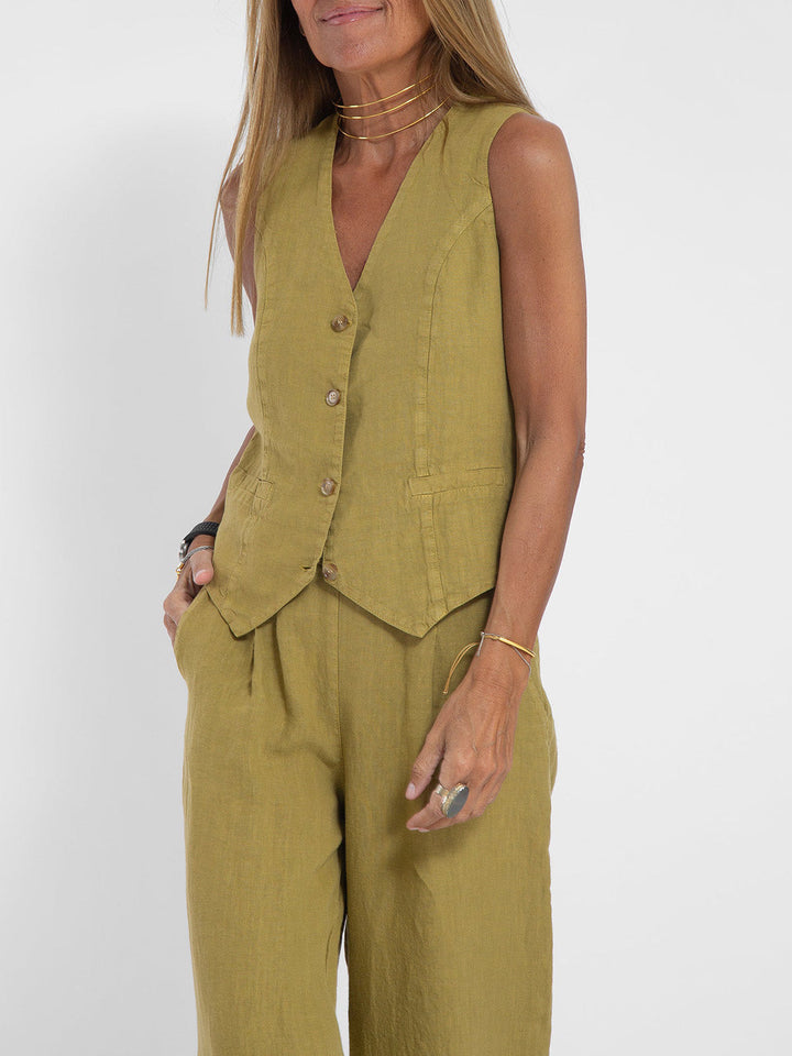 Rose | Set aus taillierter Weste und lässiger Hose