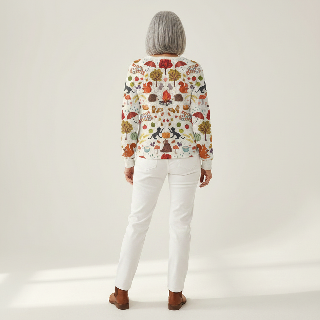 Mathilde | Pullover mit Herbstwald-Motiv