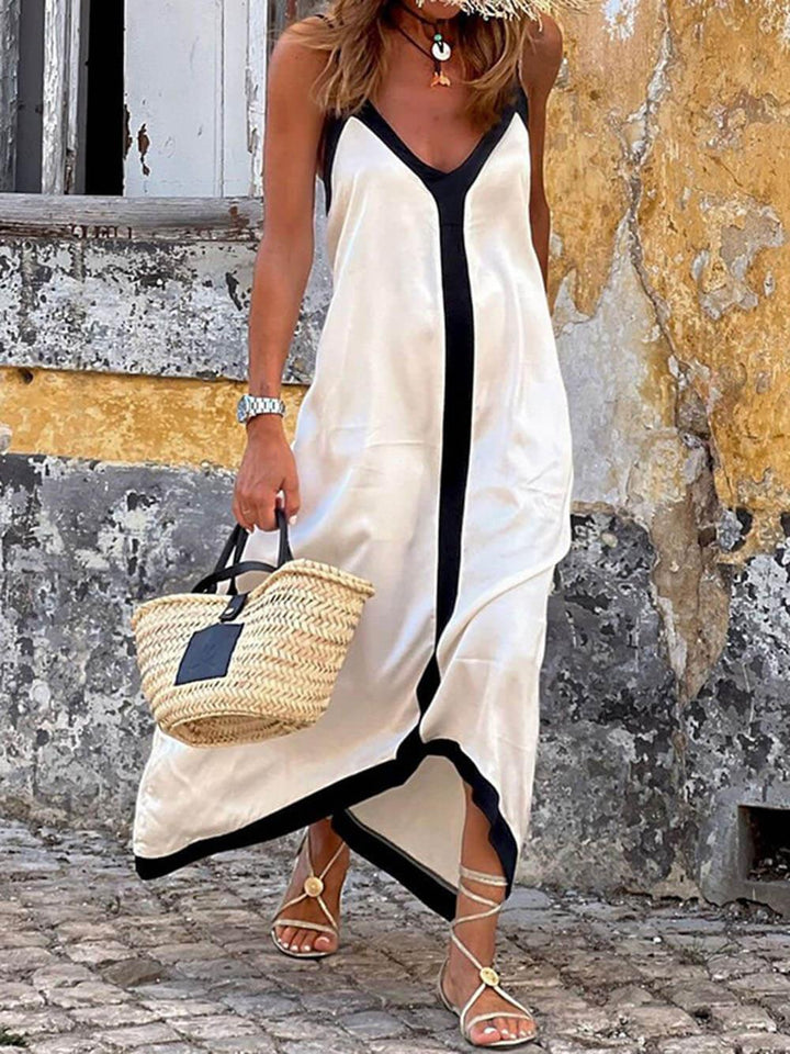 Verena | Colour-Block Midi Dress in Lavechic Île Style