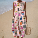 Bequemes ärmelloses Kleid für den Sommer