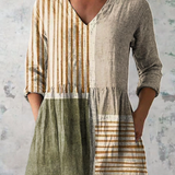 Brunhilde | Lange Bluse mit V-Ausschnitt-Design