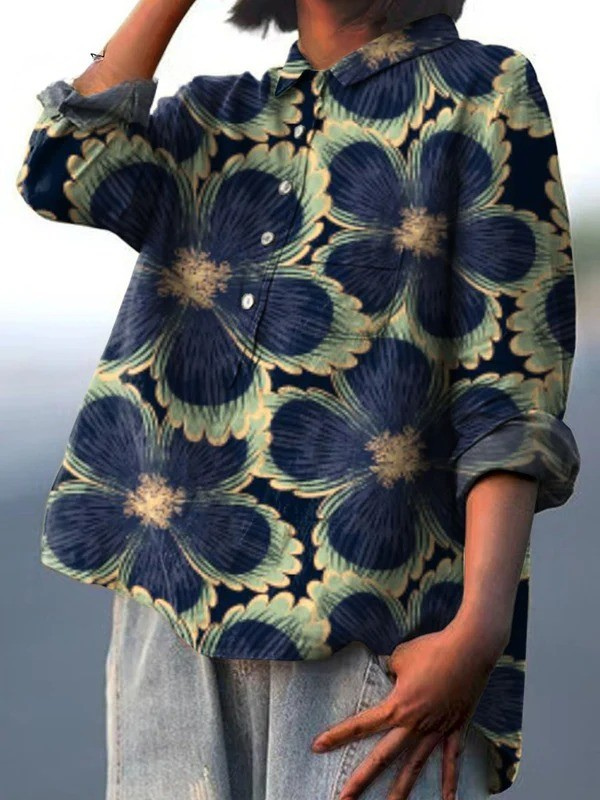 Martha | Elegante Damenbluse im floralen Vintage-Design
