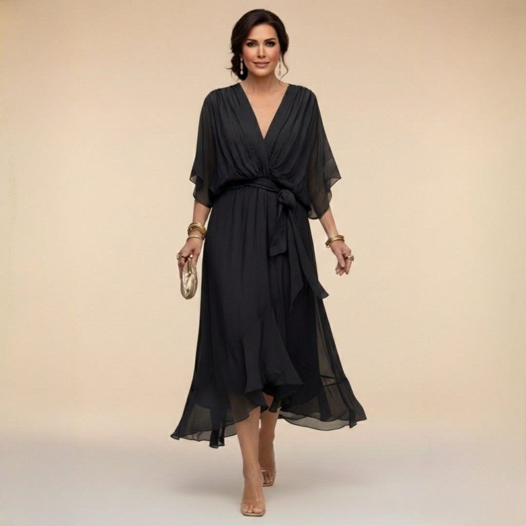 Regina | V-Neck Chiffon Dress