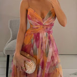Antonia | Blumenprint Maxikleid mit V-Ausschnitt