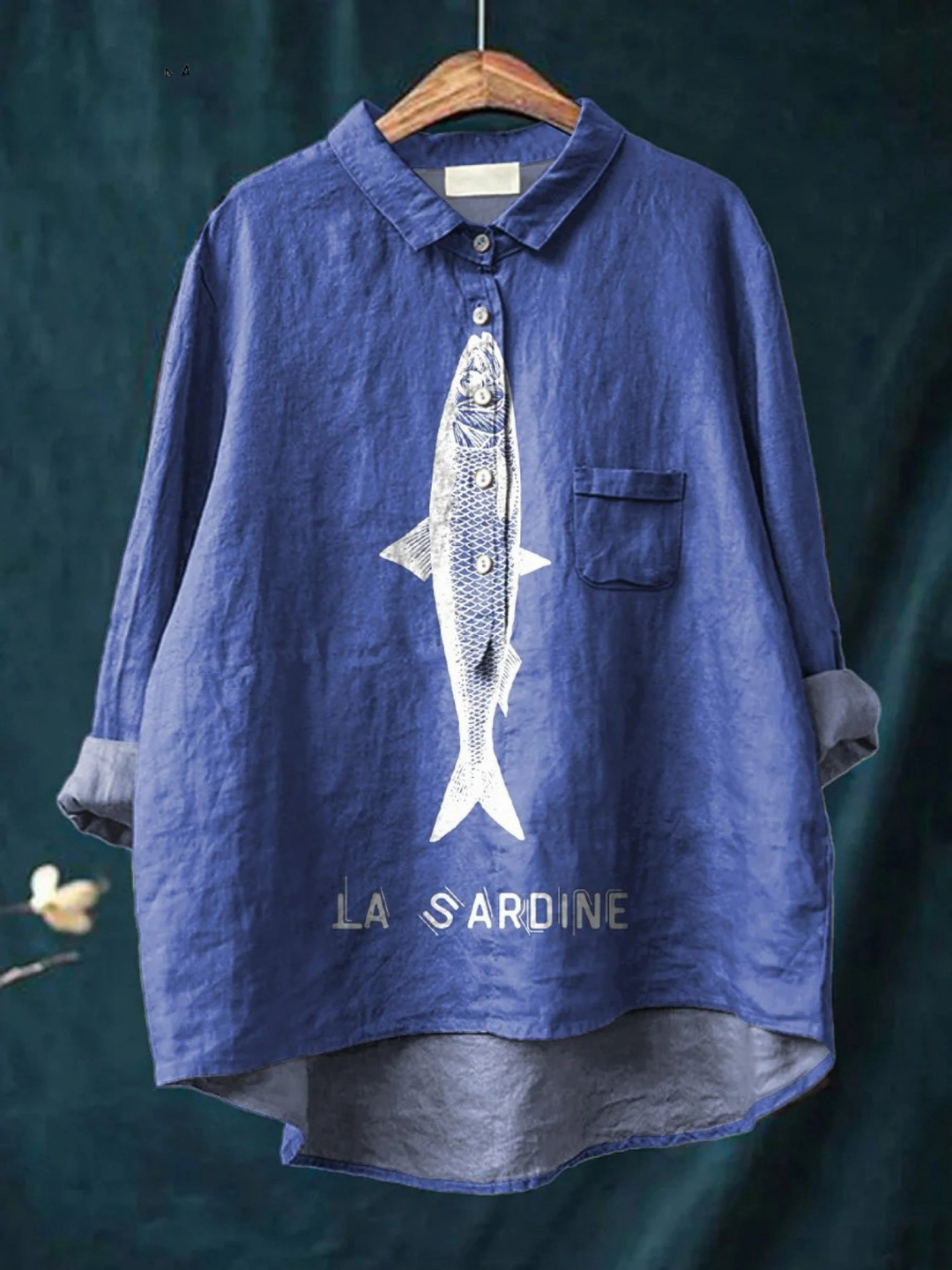 Rose | Leichtes T-Shirt mit Sardinenmotiv