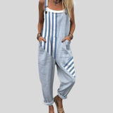 Blau-Weiße Gestreifte Latzhose