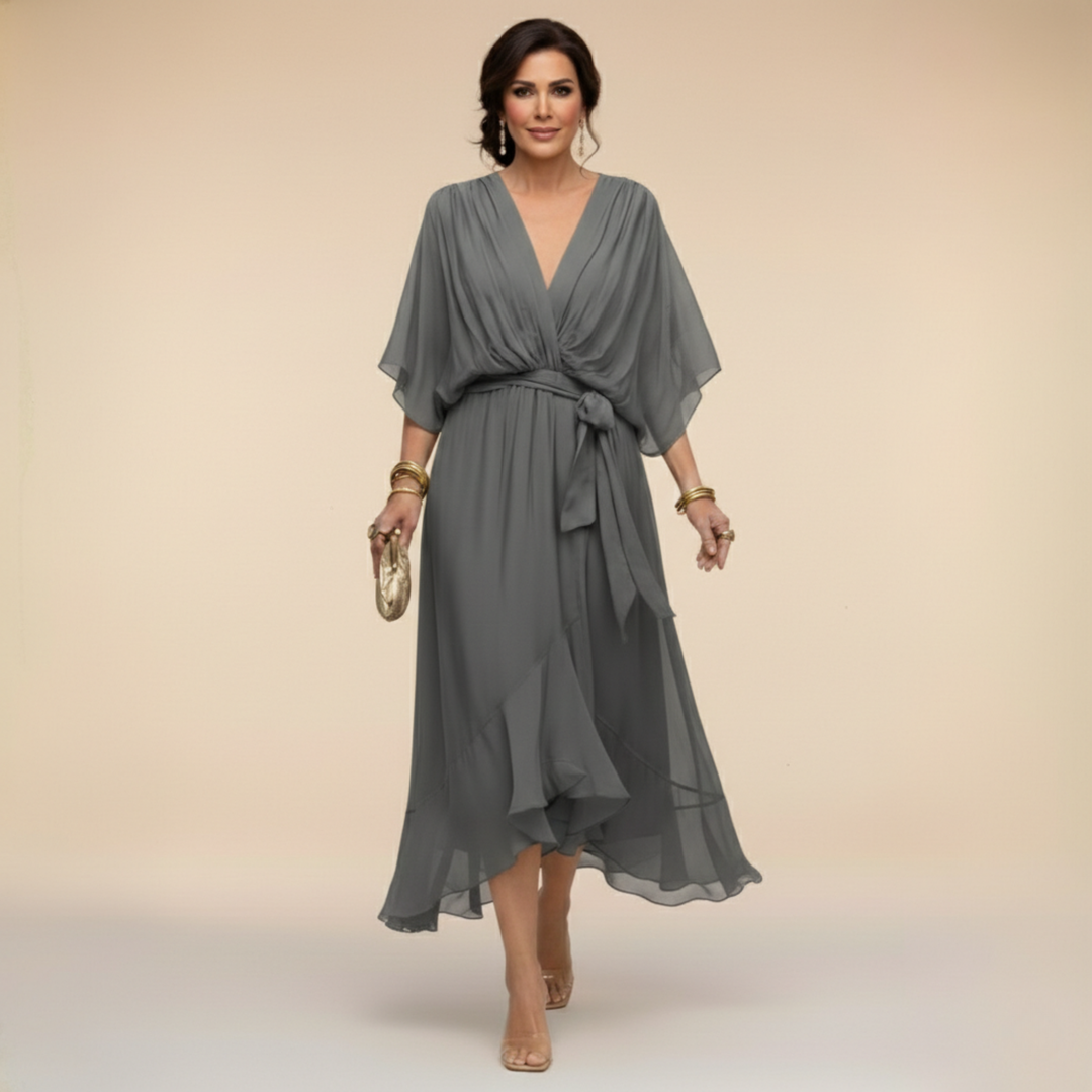 Regina | V-Neck Chiffon Dress