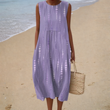 Bequemes ärmelloses Kleid für den Sommer