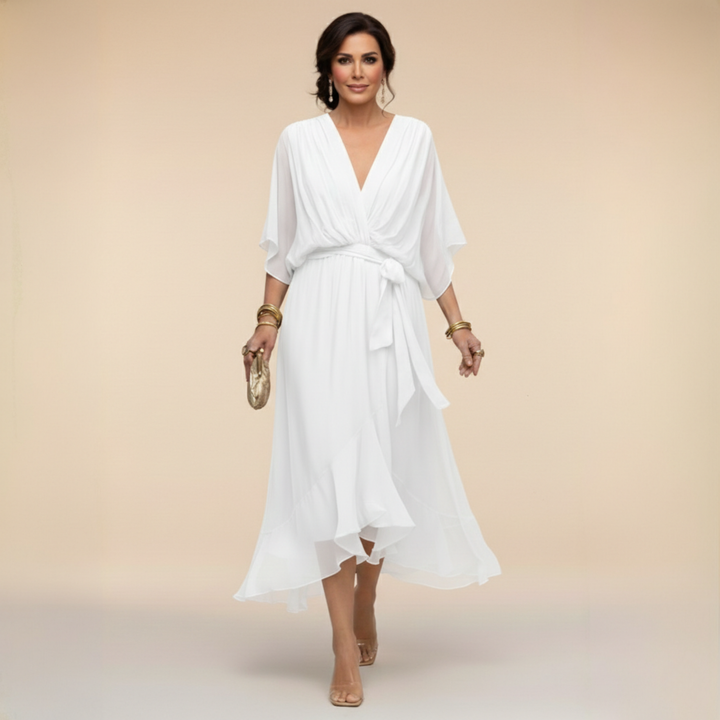Regina | V-Neck Chiffon Dress