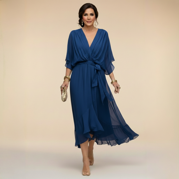 Regina | V-Neck Chiffon Dress