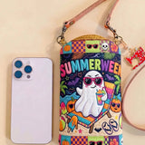 Schmale gesteppte Handy-Umhängetasche – Sommer-Halloween
