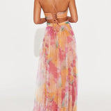 Antonia | Blumenprint Maxikleid mit V-Ausschnitt