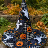 Handgefertigter gesteppter Hexenhut – Halloween-Gespenster