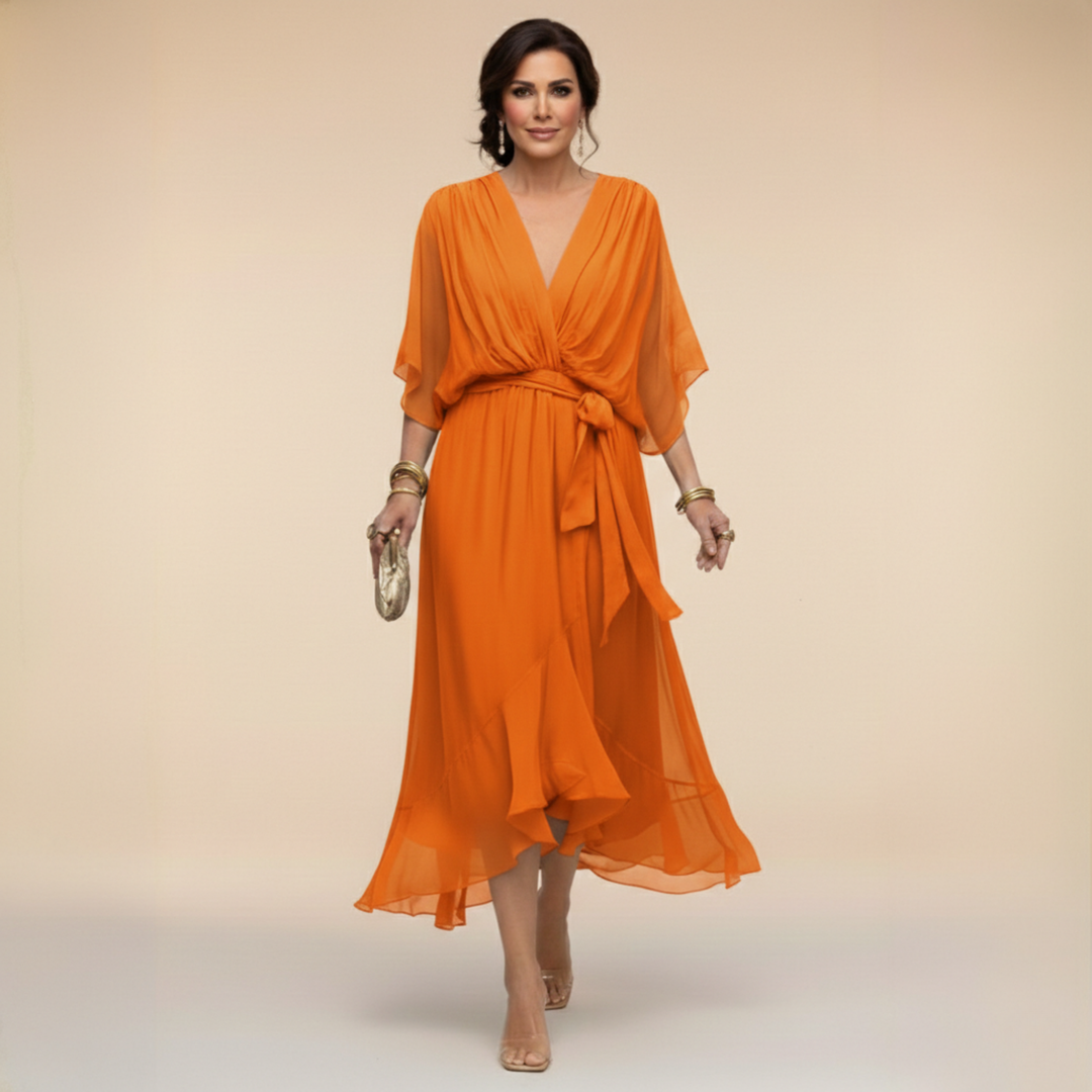 Regina | V-Neck Chiffon Dress