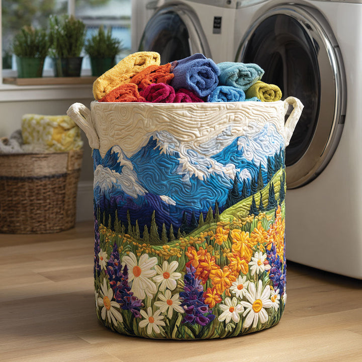 Gesteppter Wäschekorb – mit Blumendesign