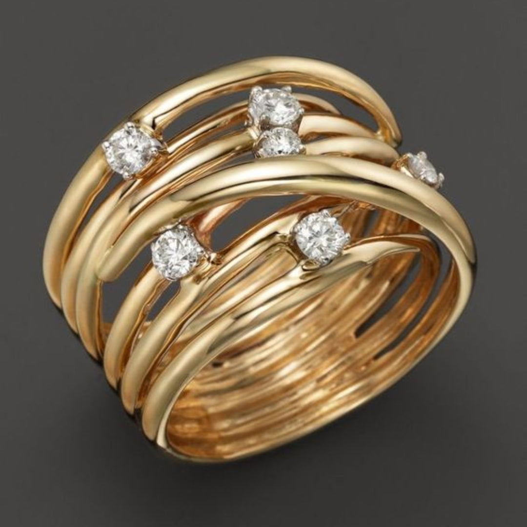 Eleganter Zirkonia-Goldring