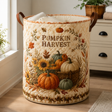 Gesteppter Wäschekorb – Herbstliche Kürbisernte