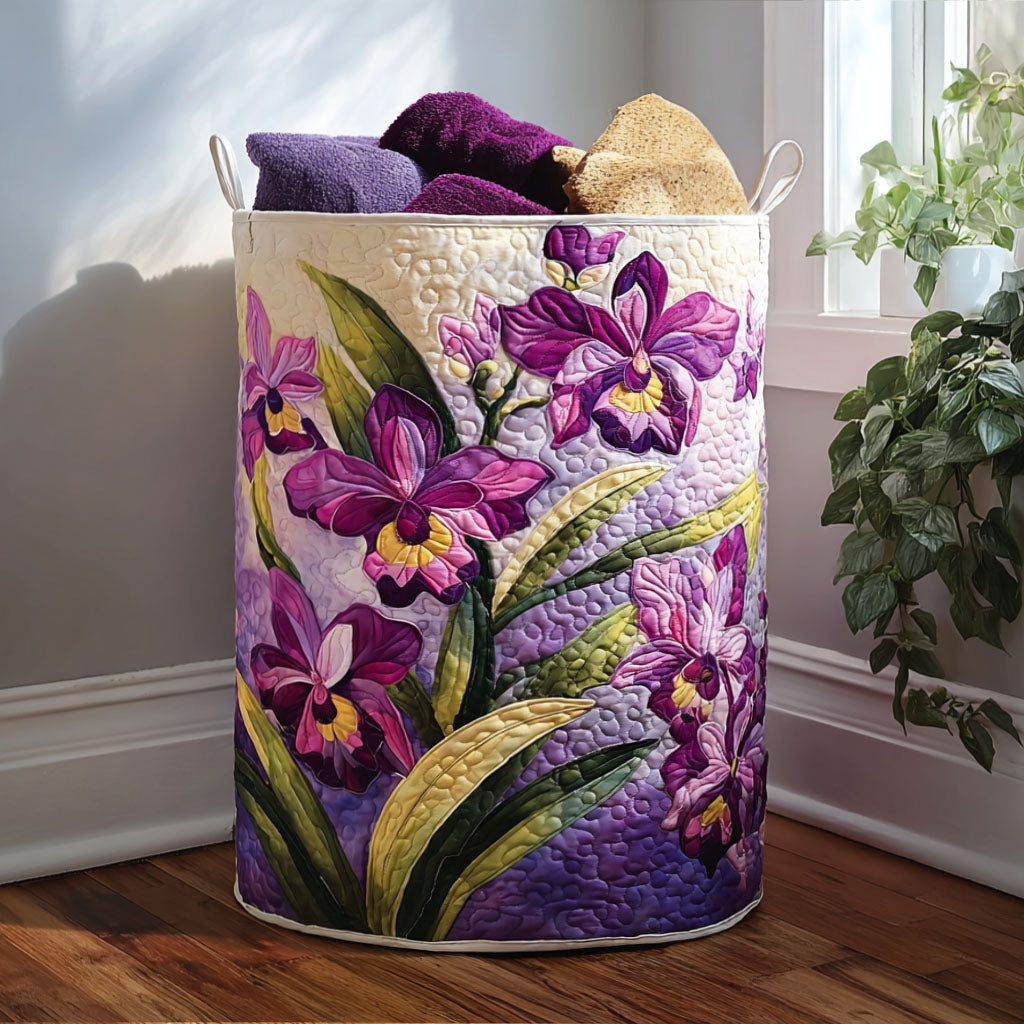 Gesteppter Wäschekorb – mit Blumenmuster