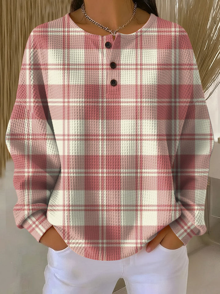 Svenja | Pullover mit Karomuster in Rosé