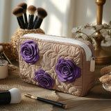 Gesteppte Kosmetiktasche mit verzauberter Rose