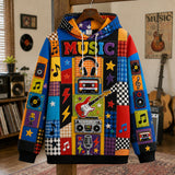 Musik-Patchwork-Hoodie