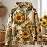 Sonnenblumen-Patch-Hoodie