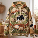 Border-Collie-Hoodie im Landhausstil